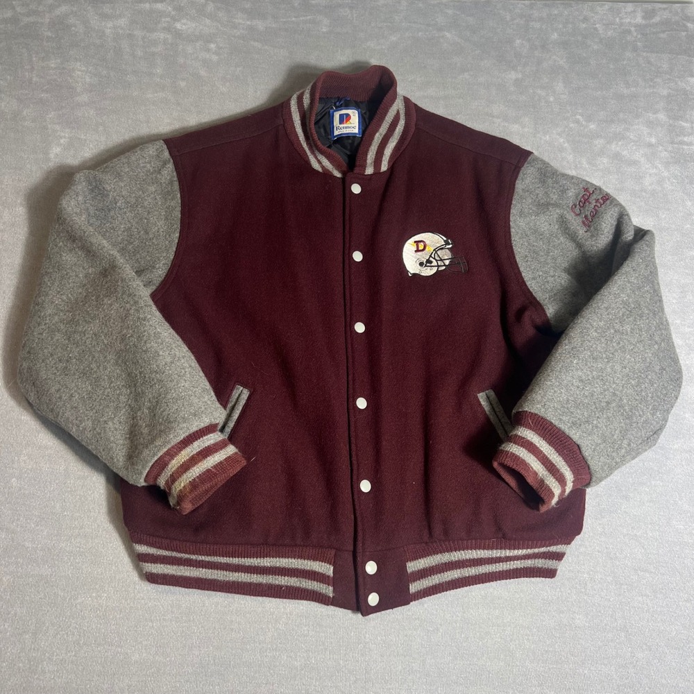 Vintage Rennoc Dedham Youth Football Varsity Jacket Mens XL Wool Letterman USA
